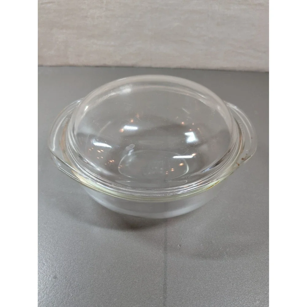 Pyrex 684-C-1.5 Vintage Clear Glass 1.5 QT Round Casserole Dish with Lid USA